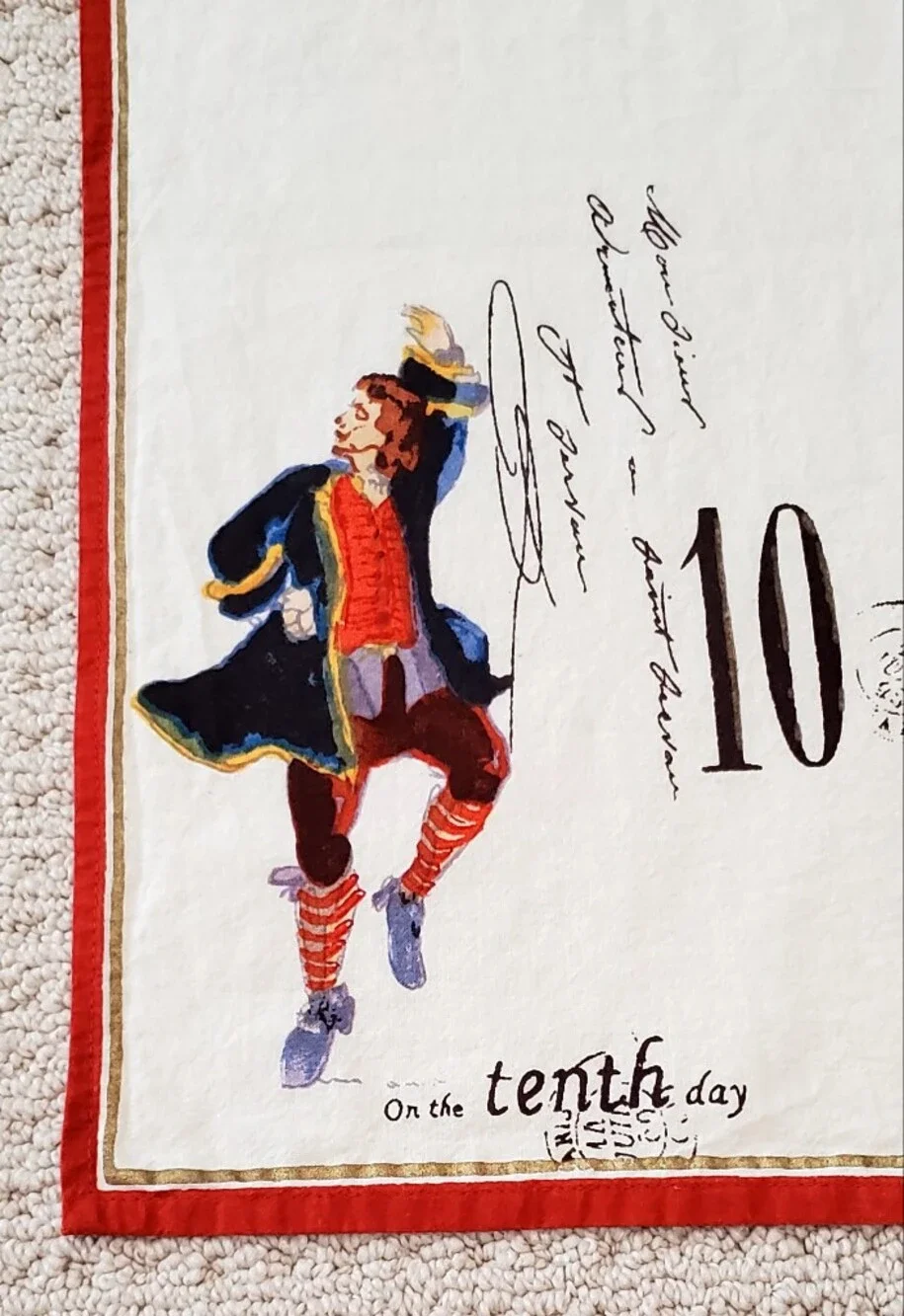 Williams Sonoma 12 Days of Christmas Theme Cotton Dinner Napkins 2nd/10th, 20